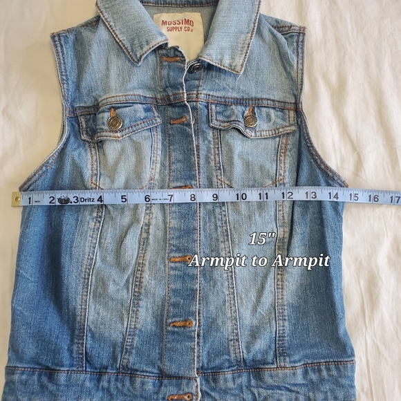 Mossimo Jean Denim Vest Sleeveless Jacket Size Small Medium Wash - Picture 7 of 8